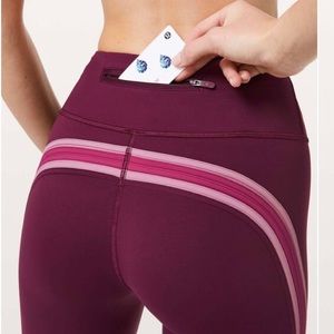 Lululemon Run Crew Tight ruby star legging 28” inseam size 12 EUC